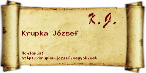 Krupka József névjegykártya