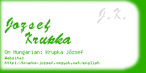 jozsef krupka business card