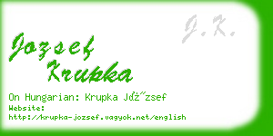 jozsef krupka business card